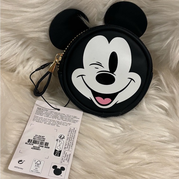 Disney Handbags - Disney Black and White Mickey Mouse Coin Zippered Pouch